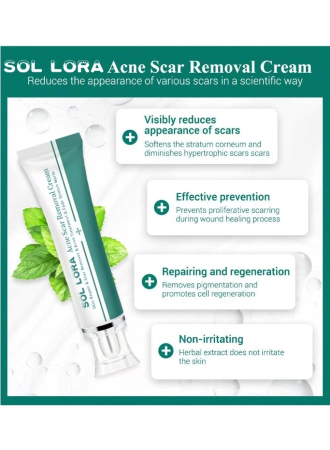 SOL LORA Multi-Effect Scar Removal Cream, Acne Treatment, Scar Fading, and Blemish Smoothing 30g - Image 5